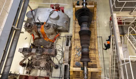 Demontáž rotoru turbíny